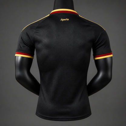 Camisola Espanha 2026 Alternativa Preta 2 Estrelas Campeão Versão Jogador