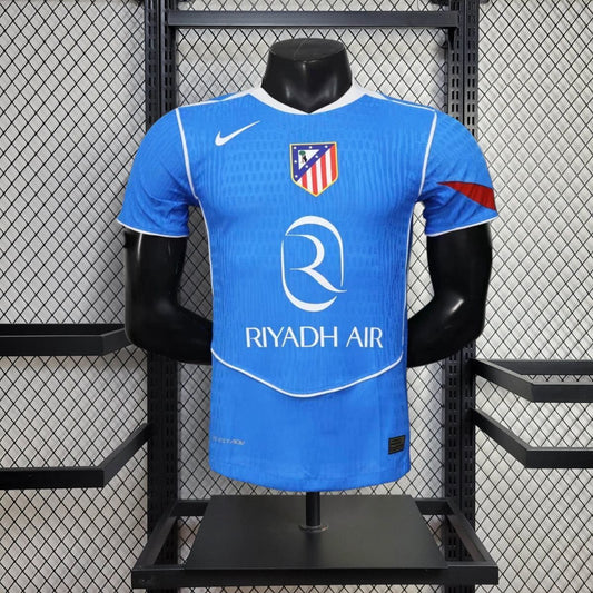 Camisola Atletico Madrid 2025-26 Alternativa Azul Claro Versão Jogador