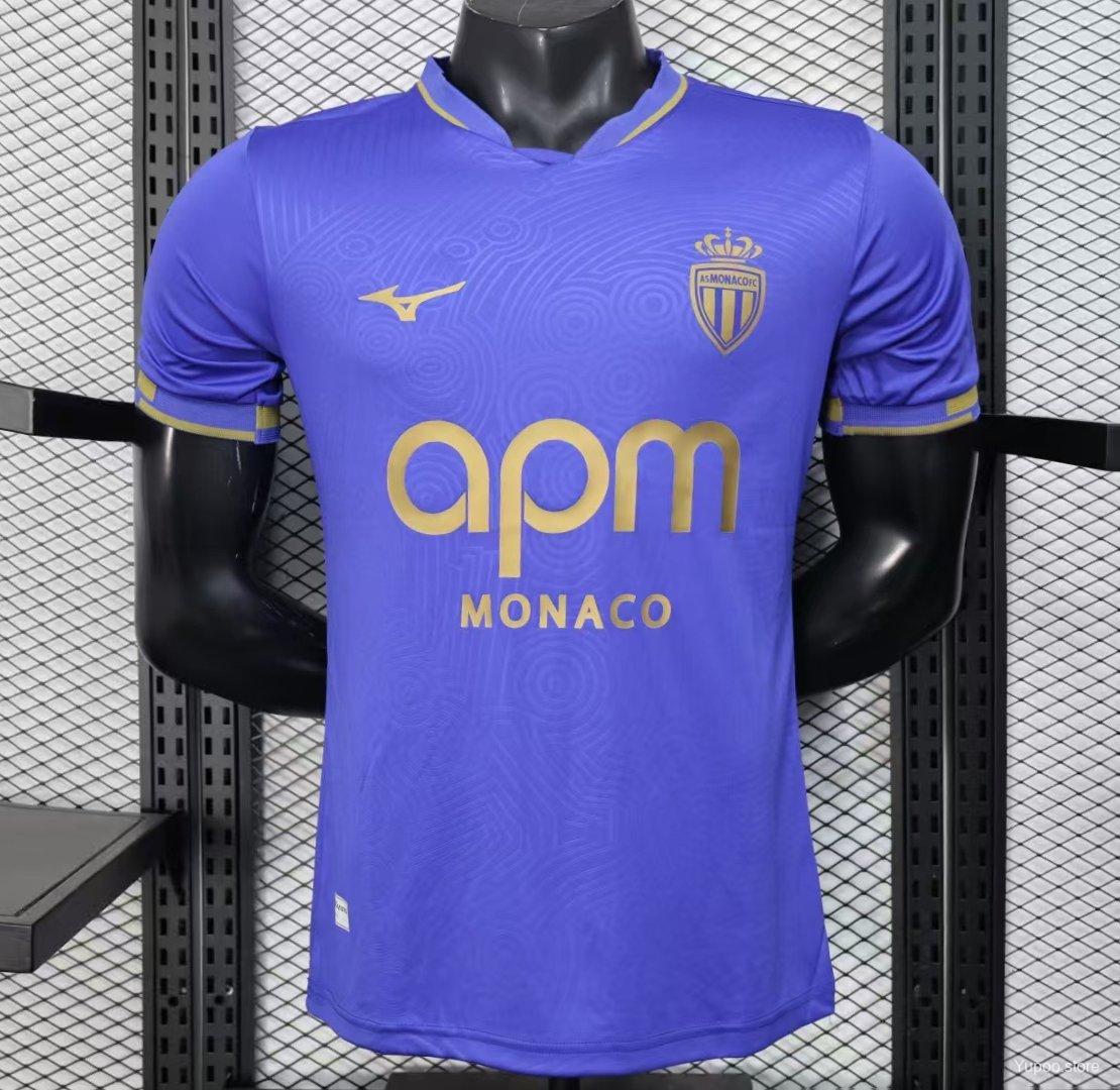 Camisola AS Monaco 2025-26 Alternativa Azul Versão Jogador