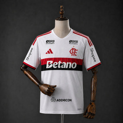 Camisola CR Flamengo 2026-27 Alternativa Branca Versão Adepto Todos Patrocinadores