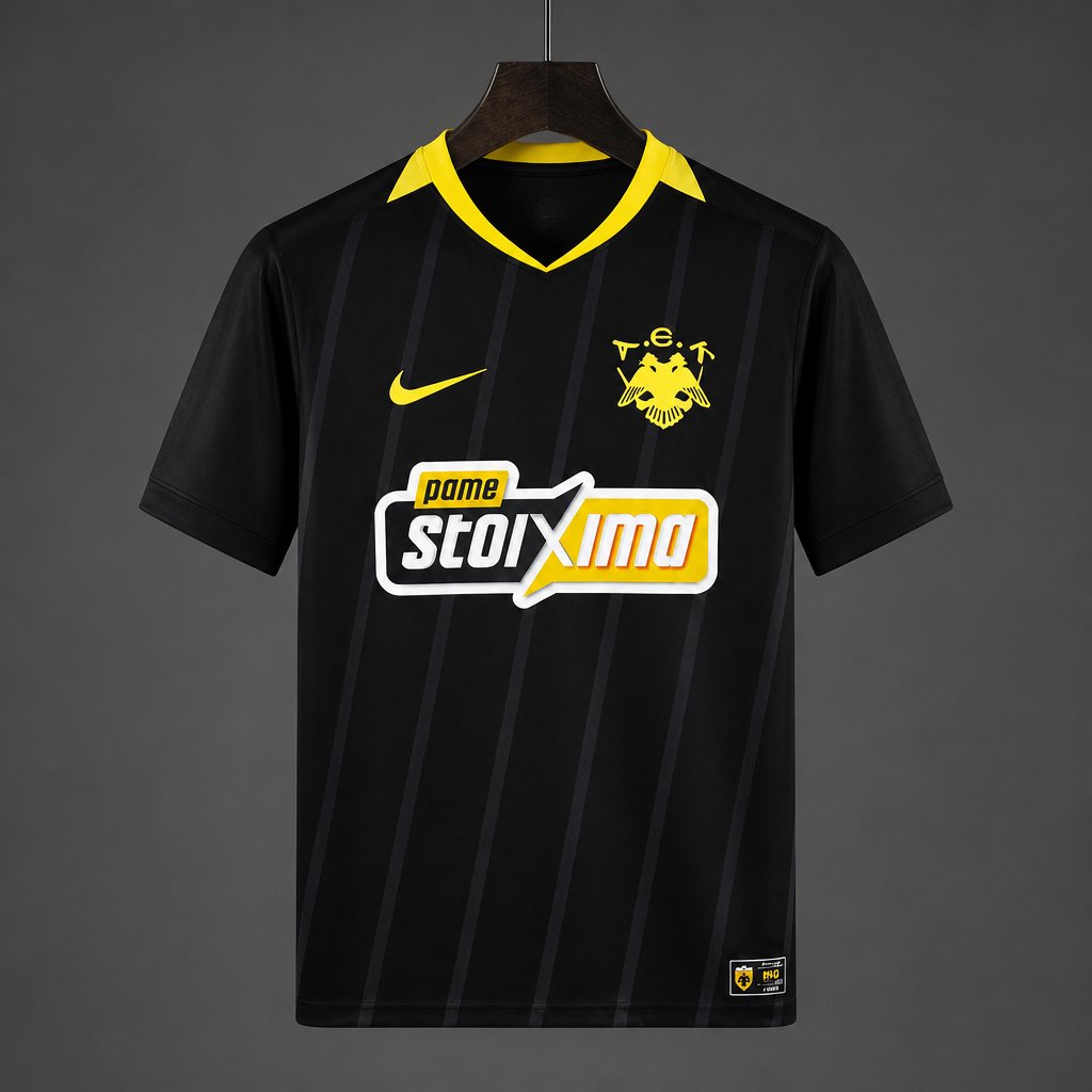 Camisola AEK Atenas 2026-27 Alternativa Preta Versão Adepto