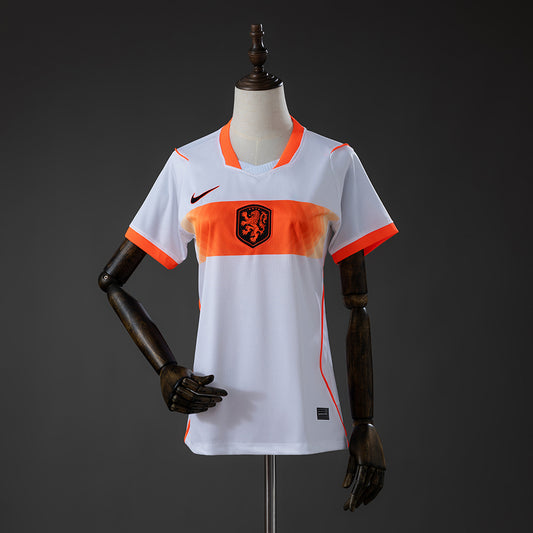 Camisola Paises Baixos 2026 Alternativa Branca Versão Mulher