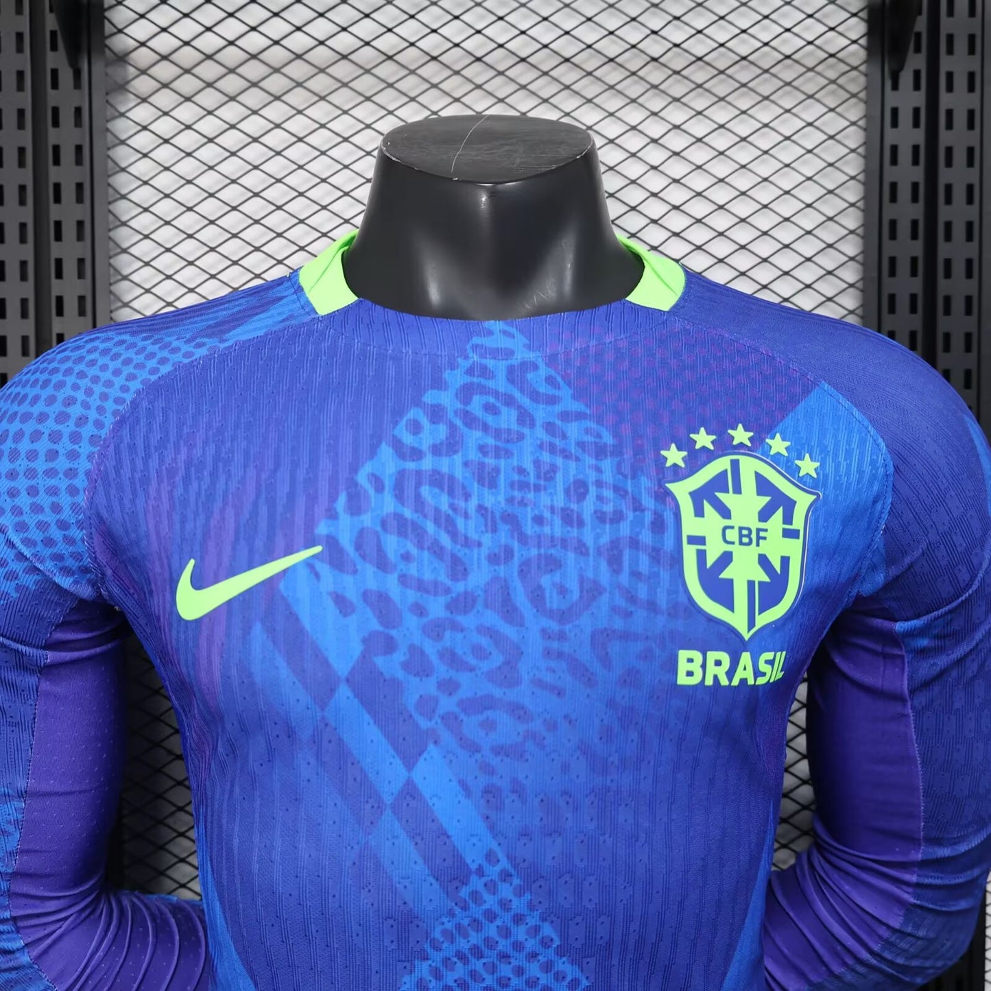 Camisola Manga Comprida Brasil 2025 Alternativa Azul Versão Jogador