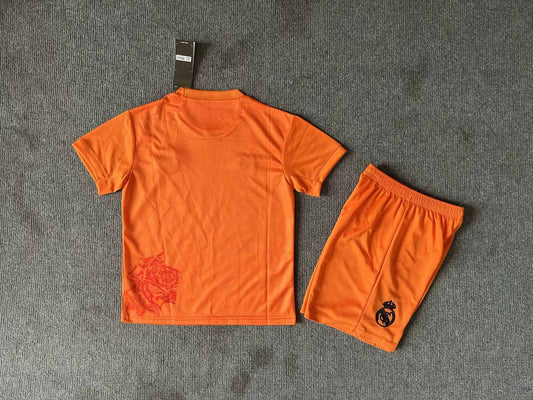 Kit Criança Real Madrid CF 2024-25 Edição Especial Y-3 Laranja