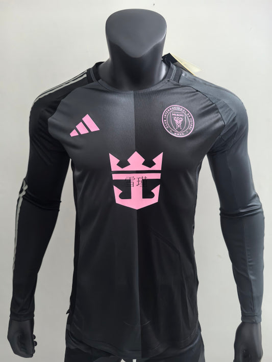 Camisola Manga Comprida Inter Miami CF 2025-26 Alternativa Preta Versão Jogador