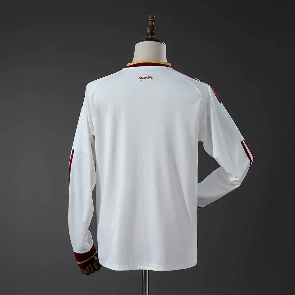 Camisola Manga Comprida Espanha 2026 Alternativa Branca Versão Adepto