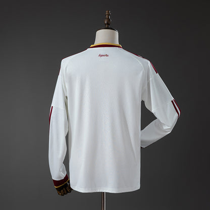 Camisola Manga Comprida Espanha 2026 Alternativa Branca Versão Adepto