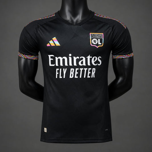 Camisola Olympique Lyon 2026-27 Alternativa Preta Versão Jogador