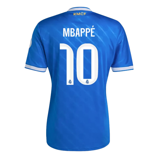 Camisola Real Madrid CF 2025-26 Alternativa Azul Versão Adepto MBAPPÉ #10