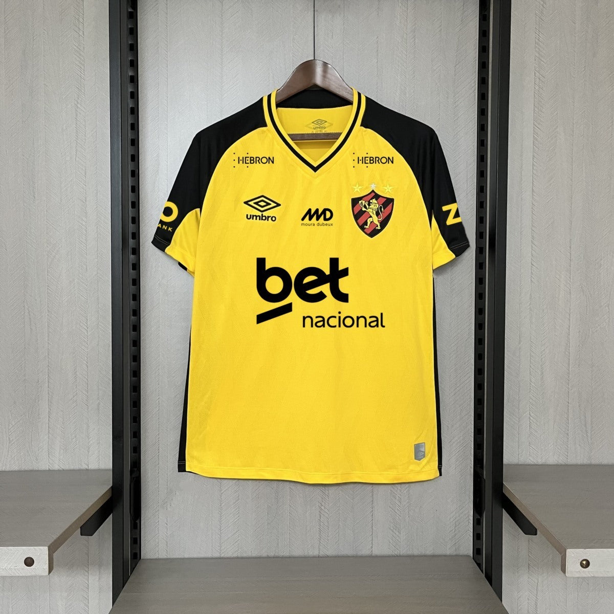 Camisola SC Recife 2025-26 Alternativa Amarela Lisa Versão Adepto Todos Patrocinadores