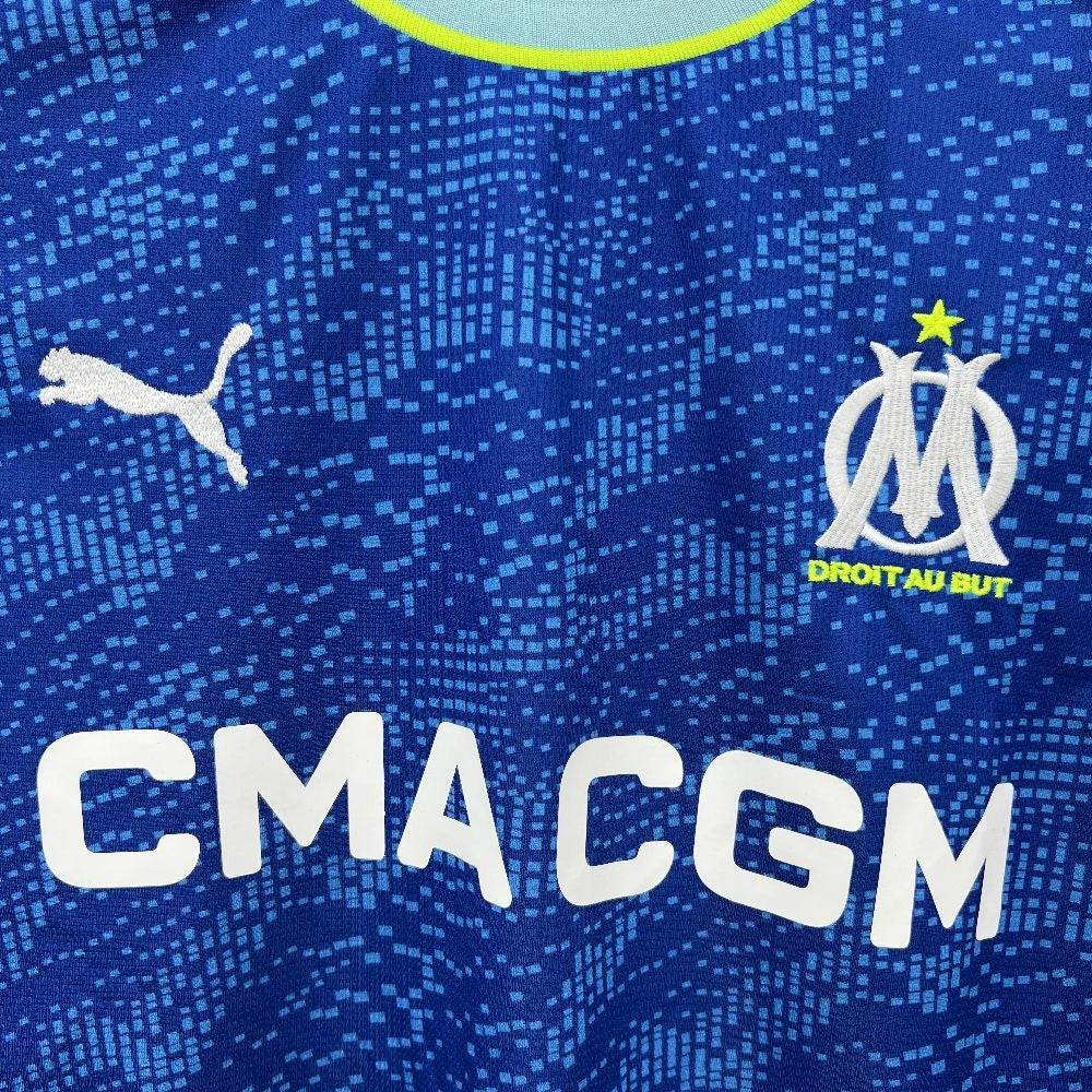 Camisola Olympique Marselha 2025-26 Alternativa Azul Clara Versão Adepto