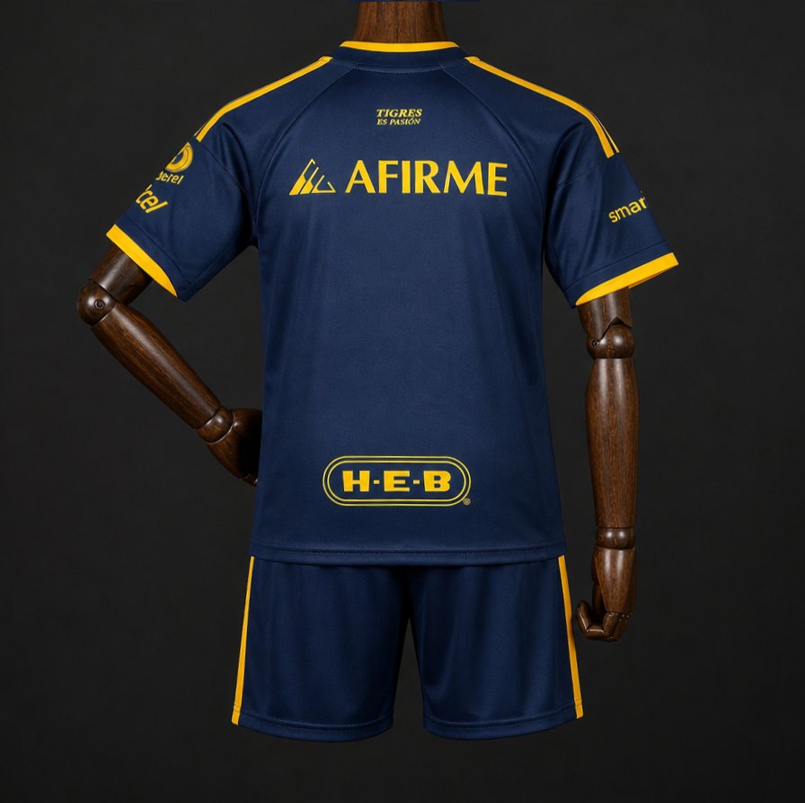 Kit Criança Tigres UANL 2026-27 Alternativo Azul