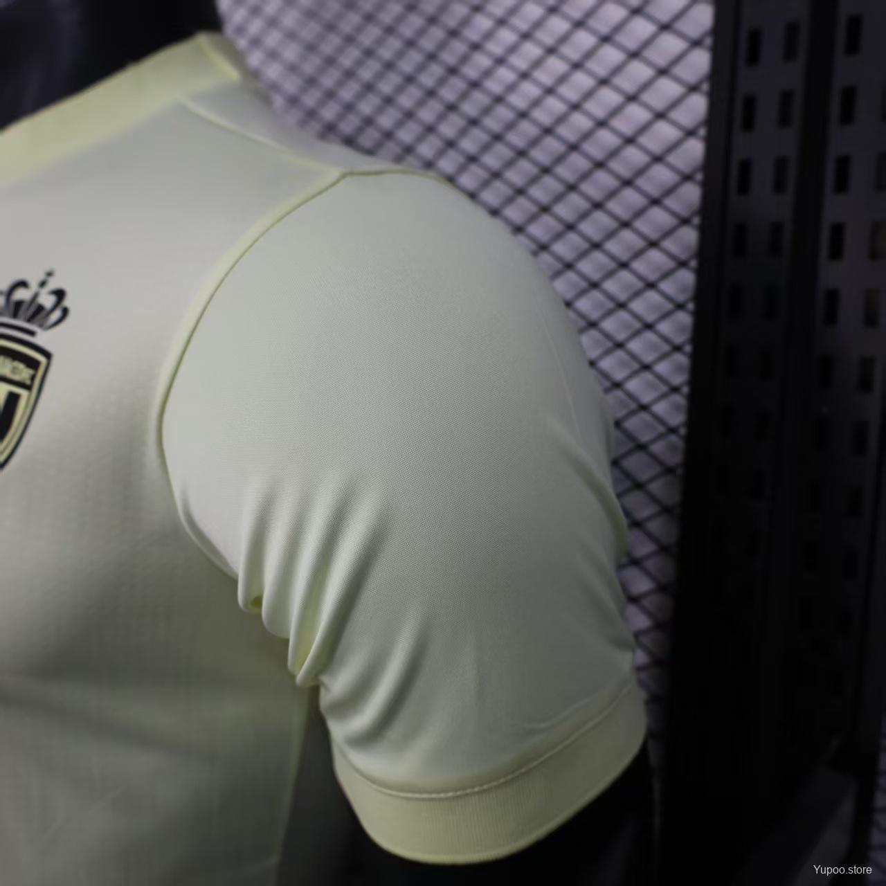 Camisola AS Monaco 2025-26 Alternativa Amarela Versão Jogador