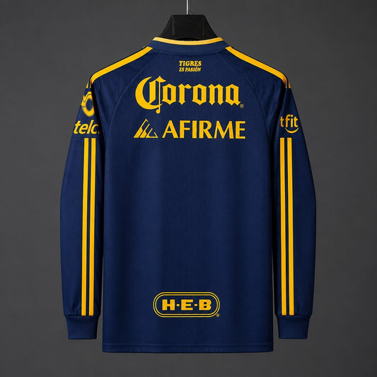 Camisola Manga Comprida Tigres UANL 2026-27 Alternativa Azul Versão Adepto
