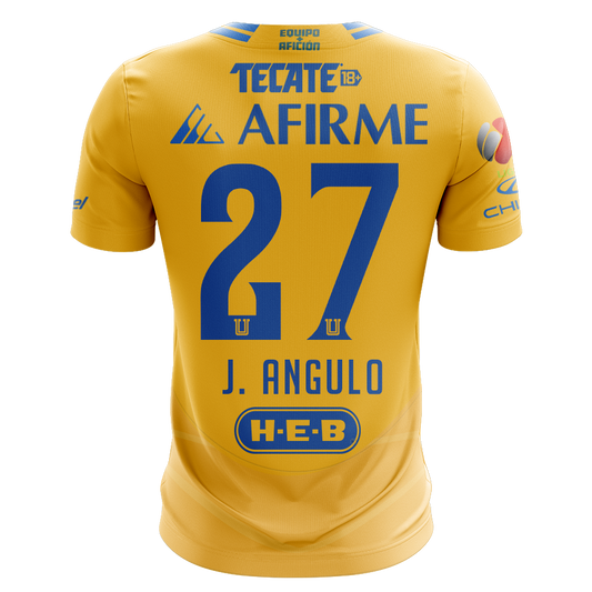 Camisola Tigres 2024-25 Principal Versão Adepto J. ANGULO #27