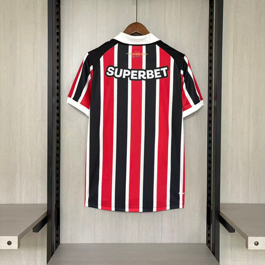 Camisola São Paulo FC 2026-27 Alternativa Riscas Versão Adepto Todos Patrocinadores