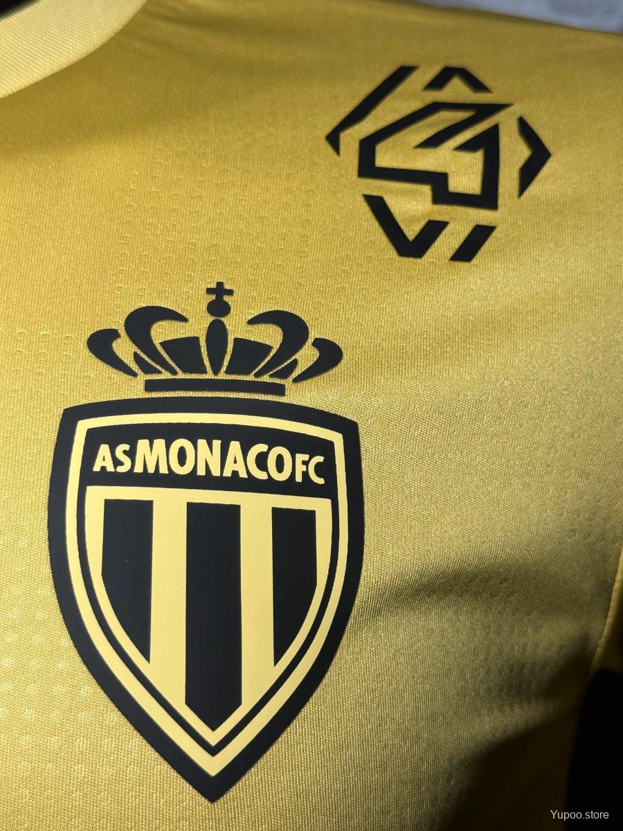 Camisola AS Monaco 2025-26 Alternativa Amarela Versão Jogador