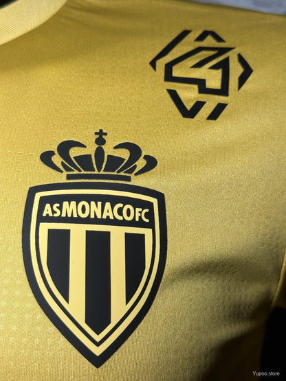 Camisola AS Monaco 2025-26 Alternativa Amarela Versão Jogador