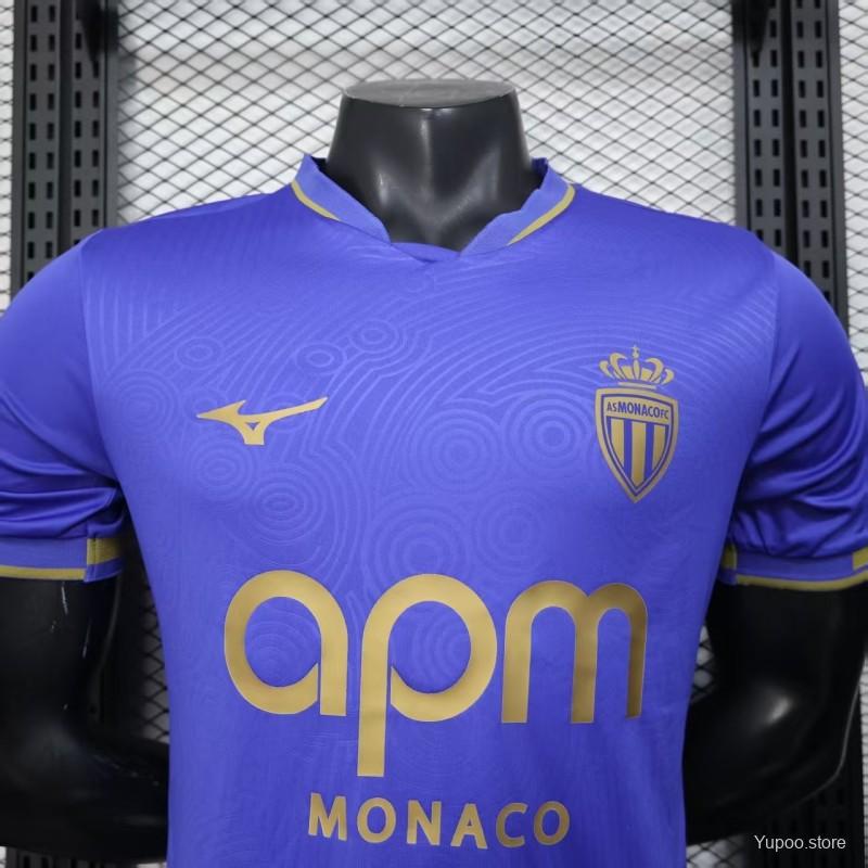 Camisola AS Monaco 2025-26 Alternativa Azul Versão Jogador