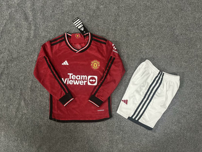 Kit Criança Manga Comprida M-United 2023-24 Principal