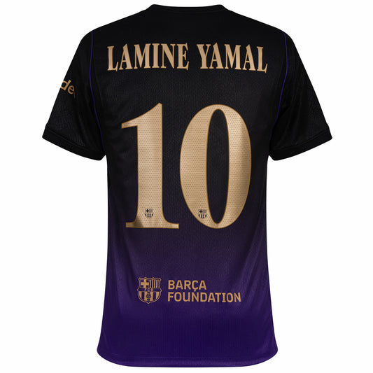 Camisola FC Barcelona 2026-27 Alternativa Roxa UCL Versão Adepto LAMINE YAMAL #10