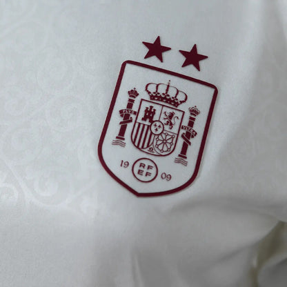 Camisola Espanha 2026 Alternativa Branca 2 Estrelas Campeão Versão Mulher