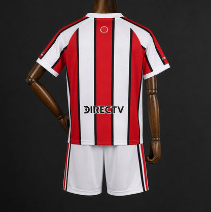 Kit Criança CA River Plate 2026-27 Alternativo Riscas