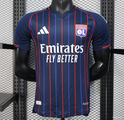Camisola Olympique Lyon 2025-26 Alternativa Azul Versão Jogador