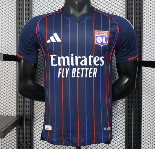 Camisola Olympique Lyon 2025-26 Alternativa Azul Versão Jogador