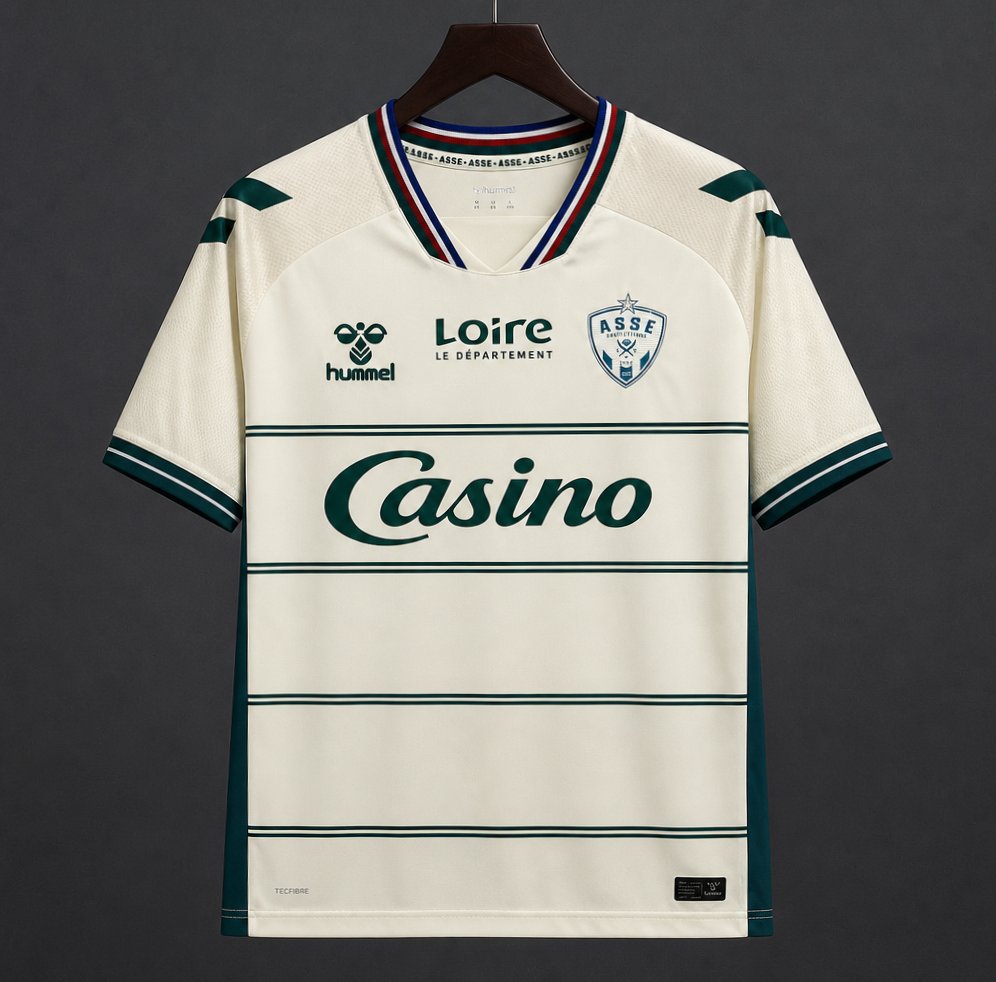 Camisola AS Saint-Etienne 2026-27 Alternativa Creme Versão Adepto