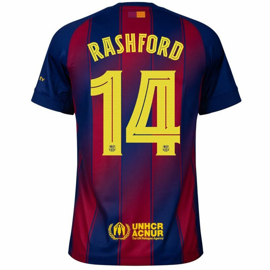 Camisola FC Barcelona 2025-26 Principal UCL Versão Adepto RASHFORD #14