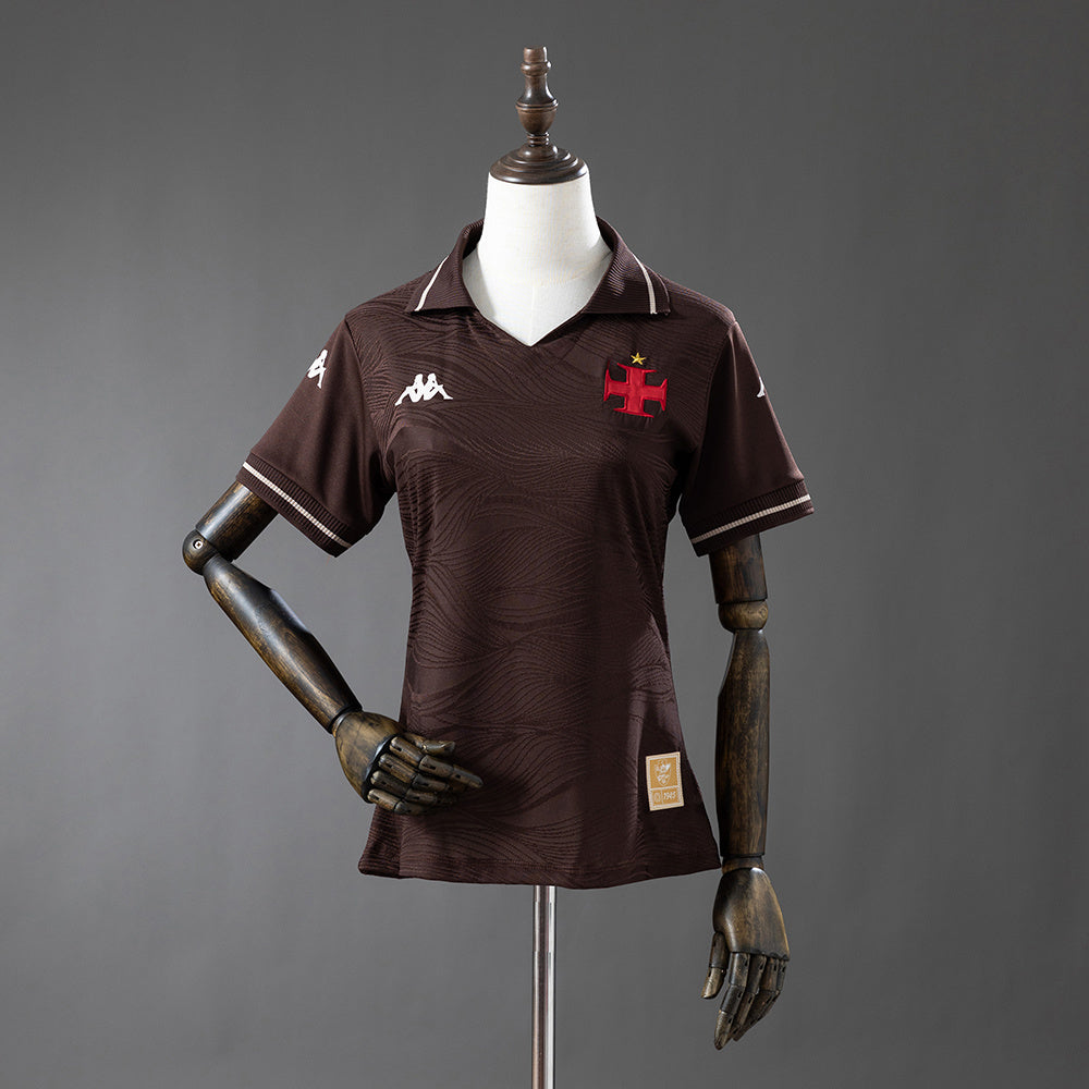 Camisola Vasco da Gama 2025-26 Alternativa Vermelha Lisa Versão Mulher