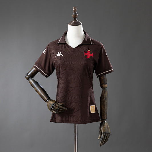 Camisola Vasco da Gama 2025-26 Alternativa Vermelha Lisa Versão Mulher