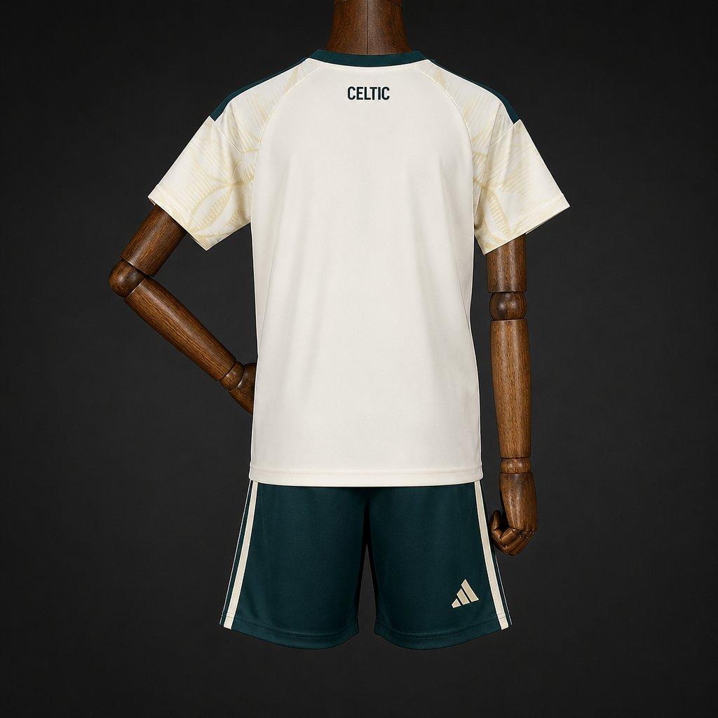 Kit Criança Celtic FC 2026-27 Alternativo Creme