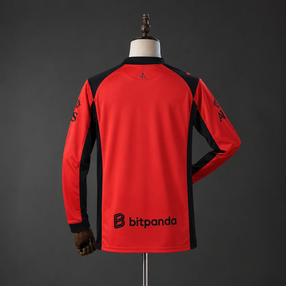 Camisola Manga Comprida Ac Milan 2026-27 Alternativa Vermelha Versão Adepto