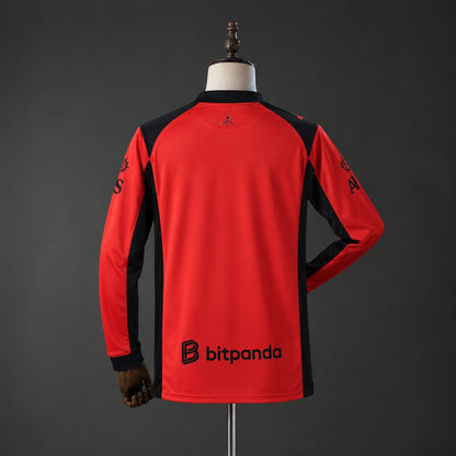 Camisola Manga Comprida Ac Milan 2026-27 Alternativa Vermelha Versão Adepto