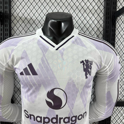 Camisola Manga Gomprida M-United 2025-26 Alternativa Branca Versão Jogador