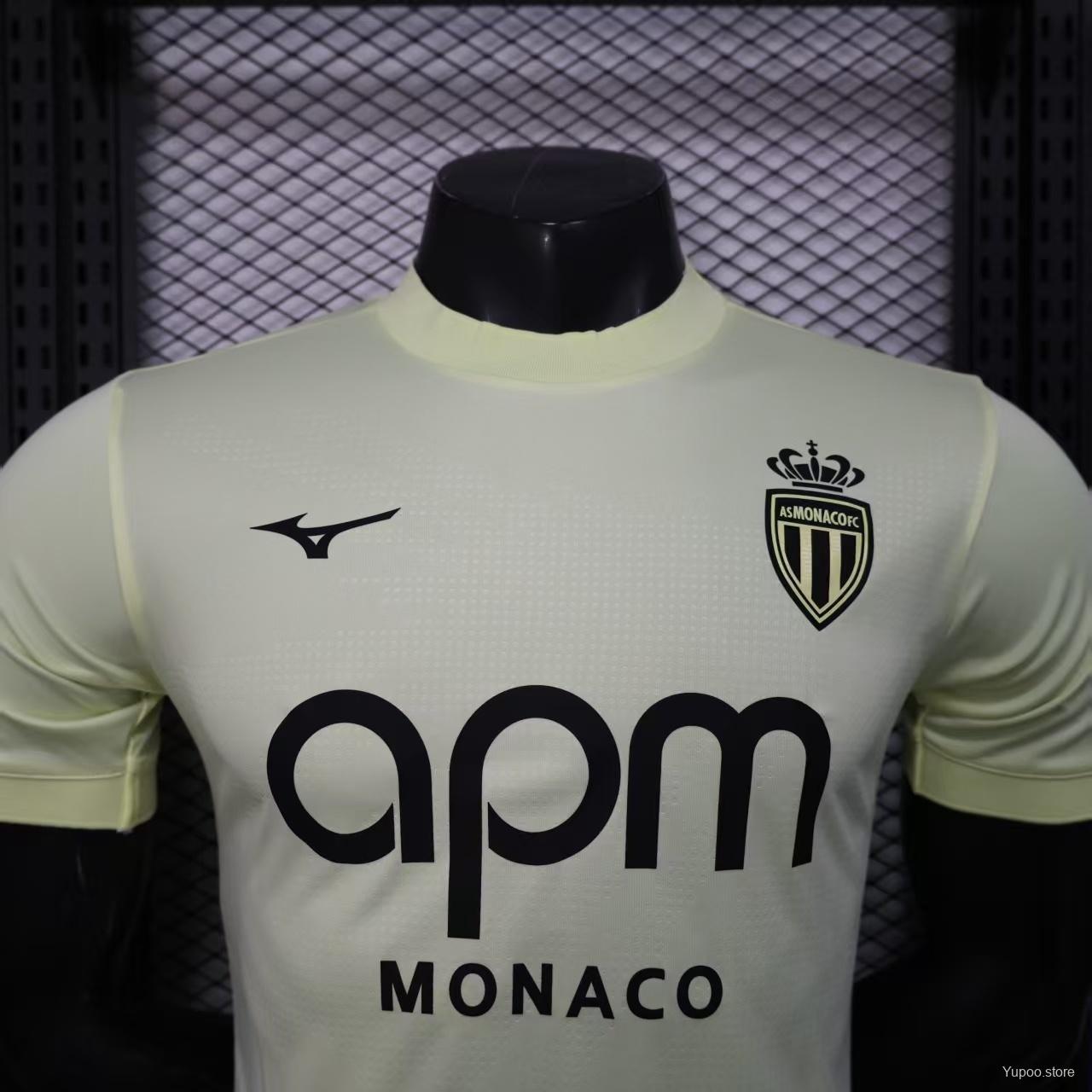 Camisola AS Monaco 2025-26 Alternativa Amarela Versão Jogador