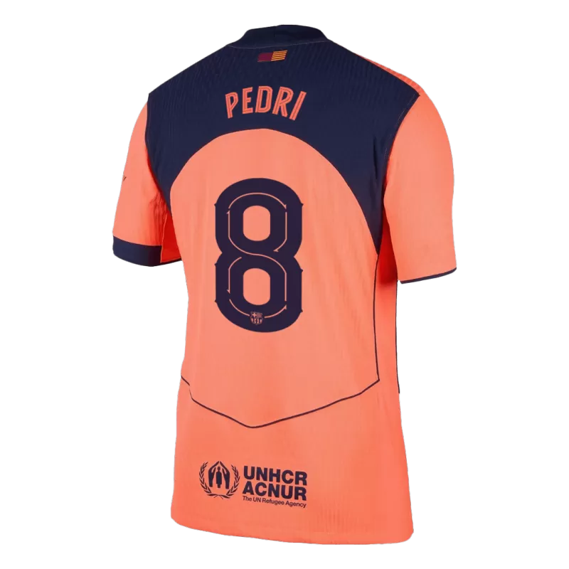Camisola FC Barcelona 2025-26 Alternativa Laranja UCL Versão Adepto PEDRI #8