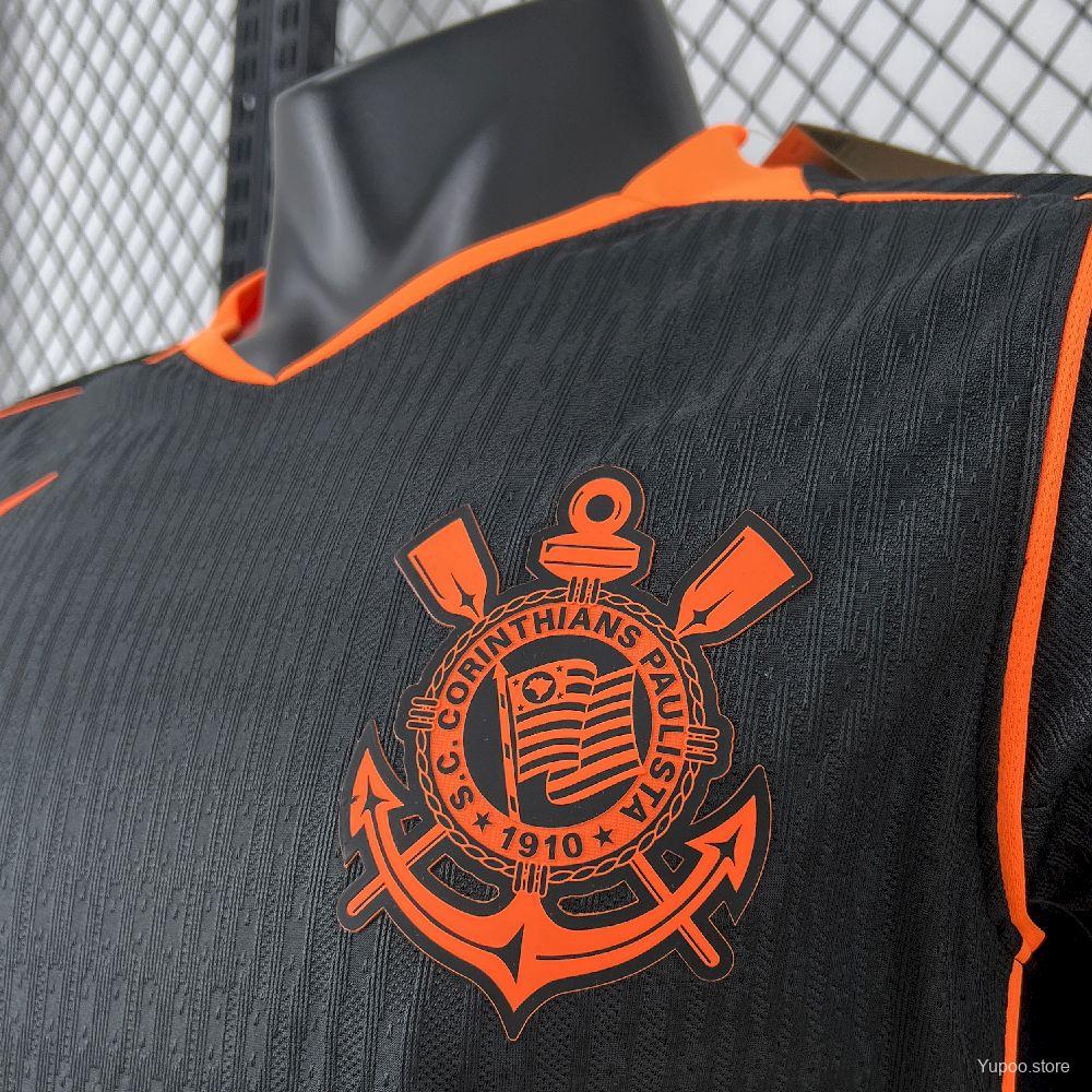 Camisola SC Corinthians 2025-26 Alternativa Preta/Laranja Versão Jogador
