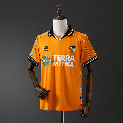 Camisola Valencia FC 1999-00 Alternativa Amarela Versão Adepto