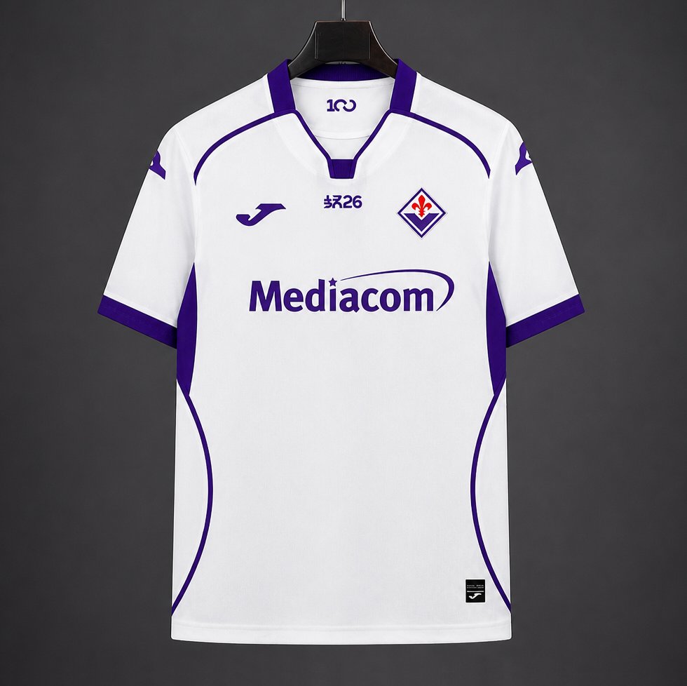 Camisola ACF Fiorentina 2026-27 Alternativa Branca Versão Adepto