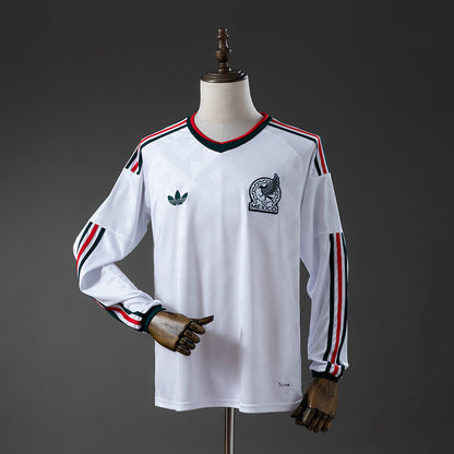 Camisola Manga Comprida Mexico 2026 Alternativa Branca Versão Adepto