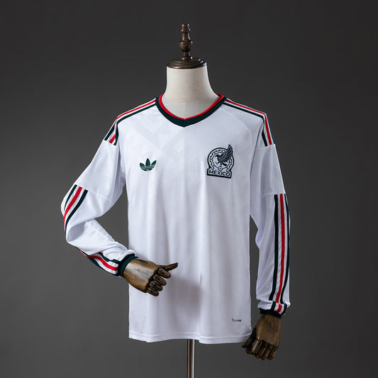 Camisola Manga Comprida Mexico 2026 Alternativa Branca Versão Adepto