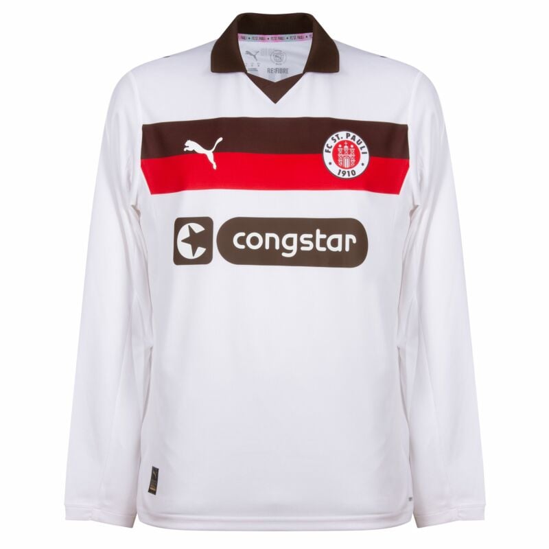 Camisola Manga Comprida FC St. Pauli 2025-26 Alternativa Branca Versão Adepto