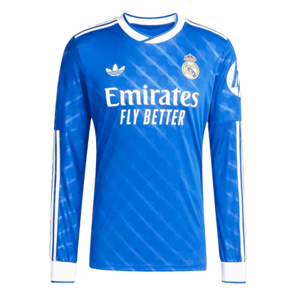 Camisola Manga Comprida Real Madrid CF 2025-26 Alternativa Azul Versão Adepto