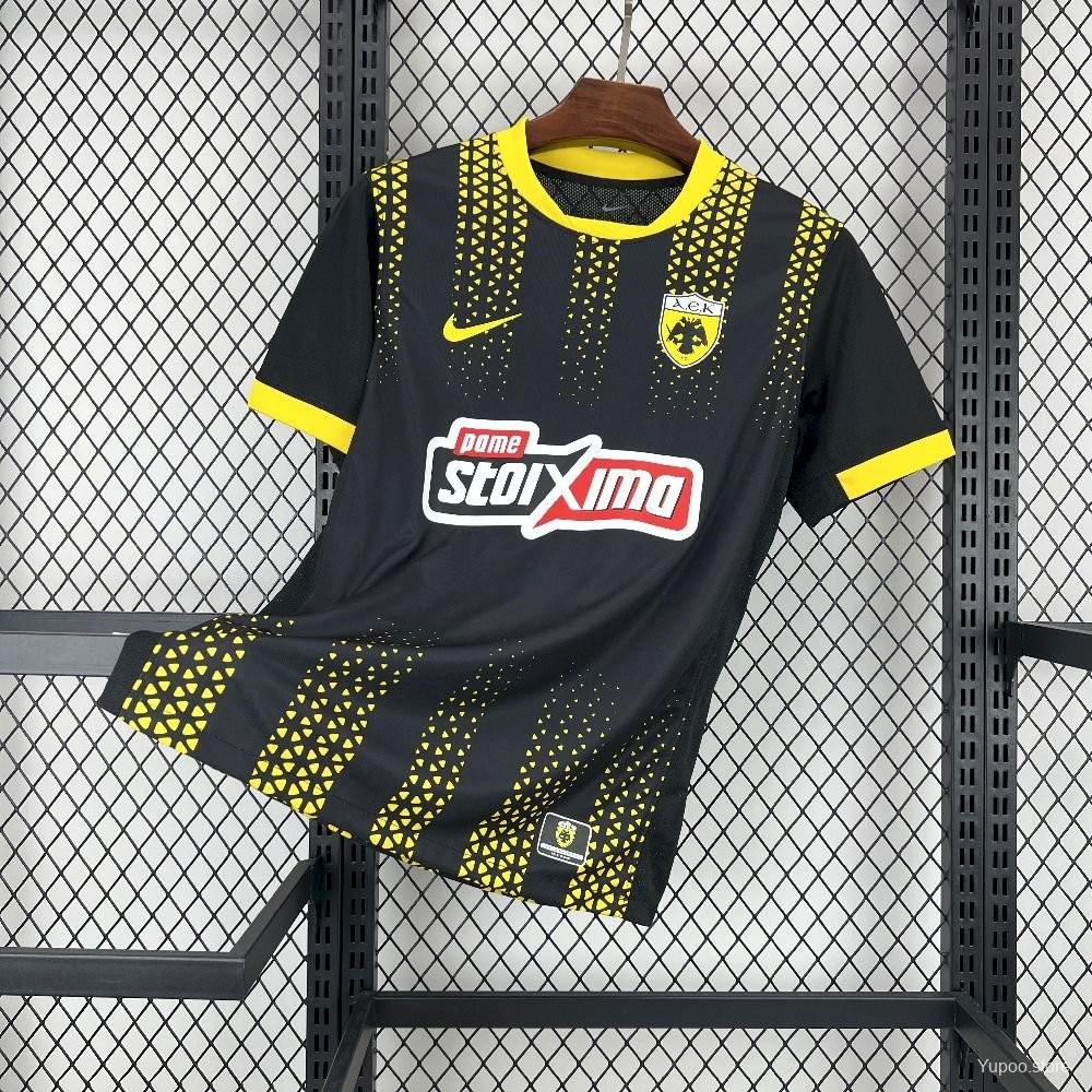 Camisola AEK Atenas 2025-26 Alternativa Preta Versão Adepto