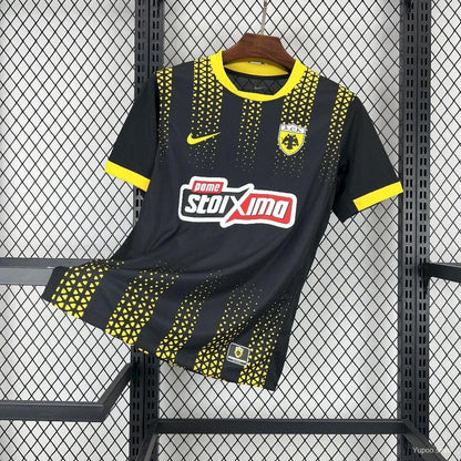 Camisola AEK Atenas 2025-26 Alternativa Preta Versão Adepto