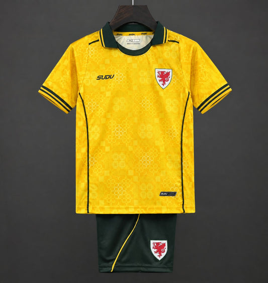 Kit Criança Pais de Gales 2026 Alternativo Amarelo