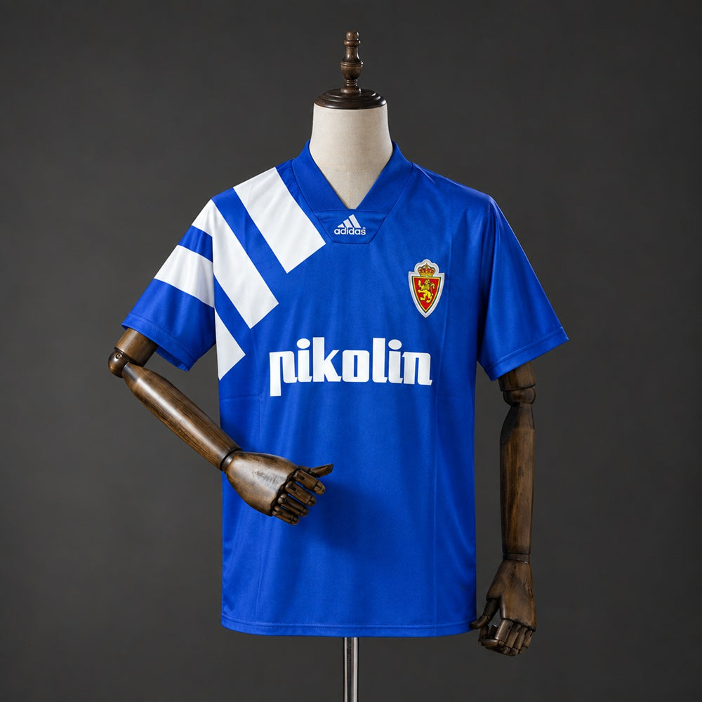 Camisola Real Saragoça 1992-93 Alternativa Azul Versão Adepto